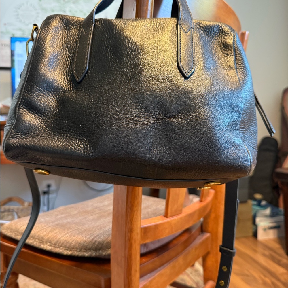 Fossil Black Leather Satchel